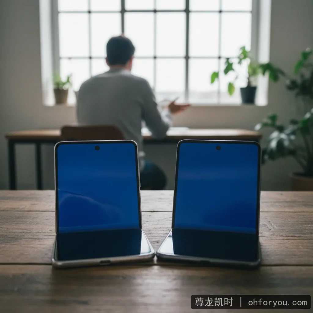 尊龙凯时 - 折叠屏手机屏幕折痕对比，视觉平整度成用户关注焦点 配图1